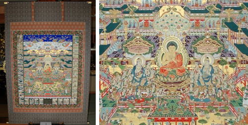 當麻曼荼羅図絵／左側・全体図、右側・部分